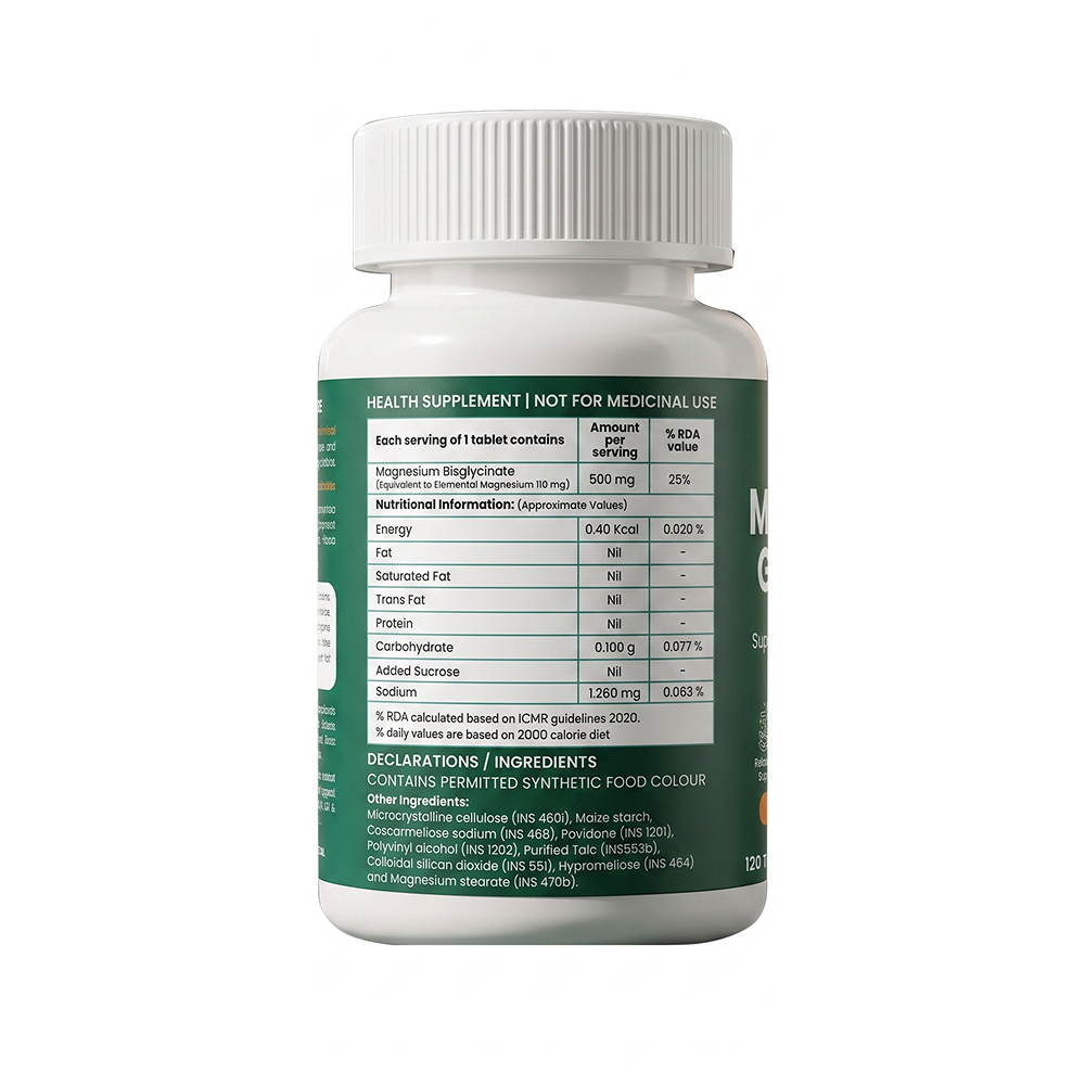 Efficare Magnesium Glycinate 500mg – 120 Tablets